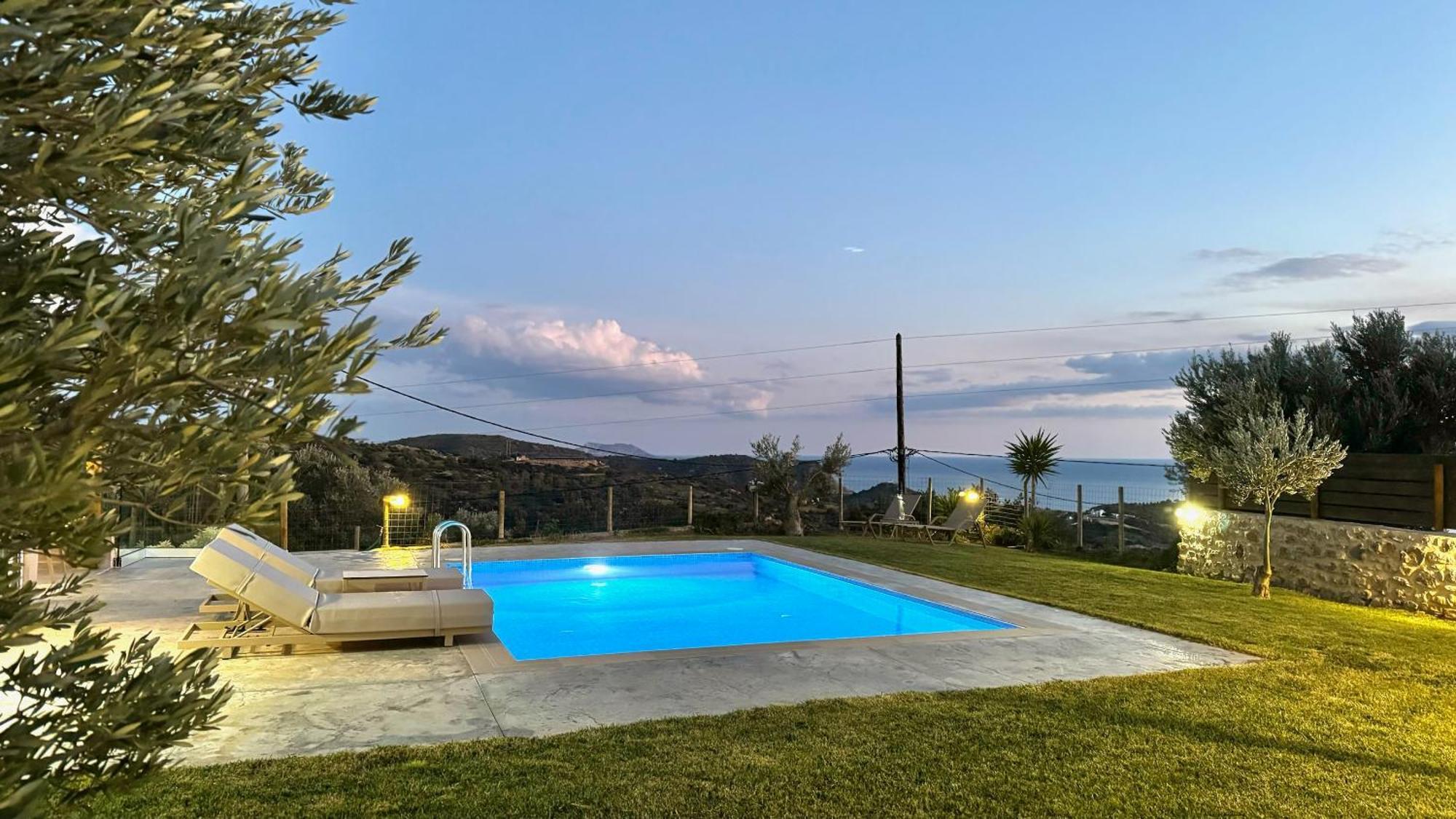 Villa Michael Triopetra Private Villa, Private Swimming Pool, Garden, Panoramic Sunset Esterno foto
